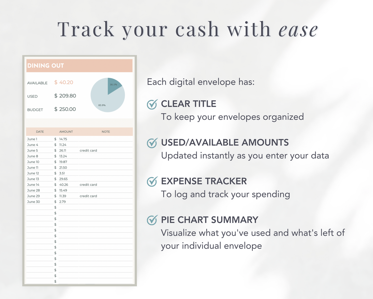 Visual Cash Envelope Tracker