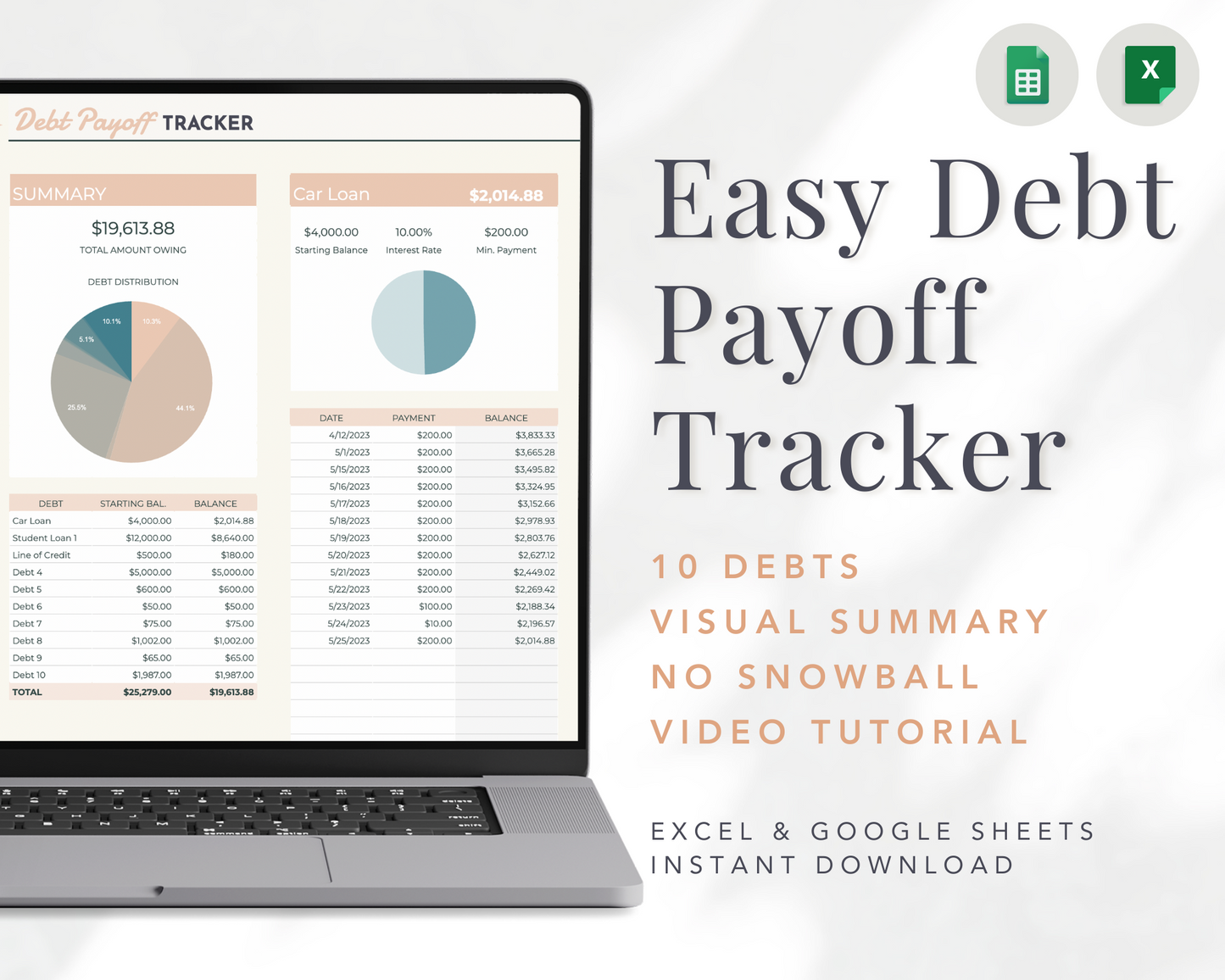 Easy Debt Payoff Tracker