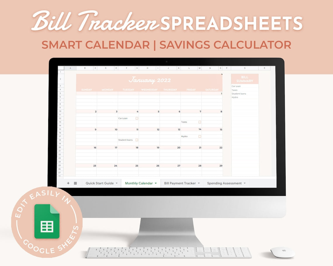 Bill Tracker Spreadsheet