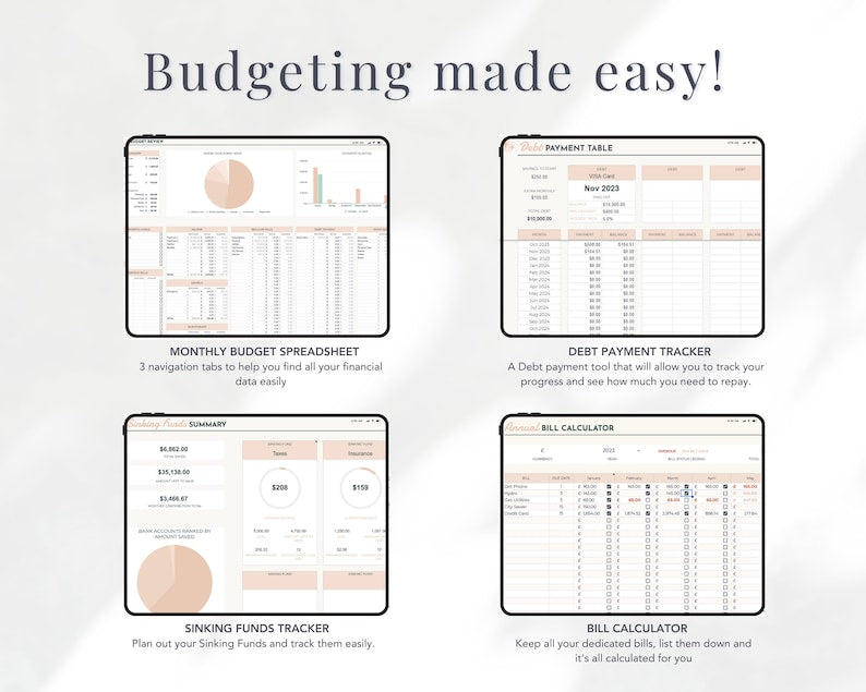 Monthly Paycheck Budget Bundle