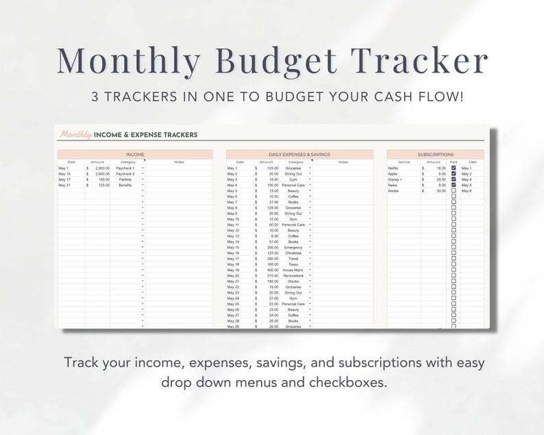 Monthly Paycheck Budget Bundle