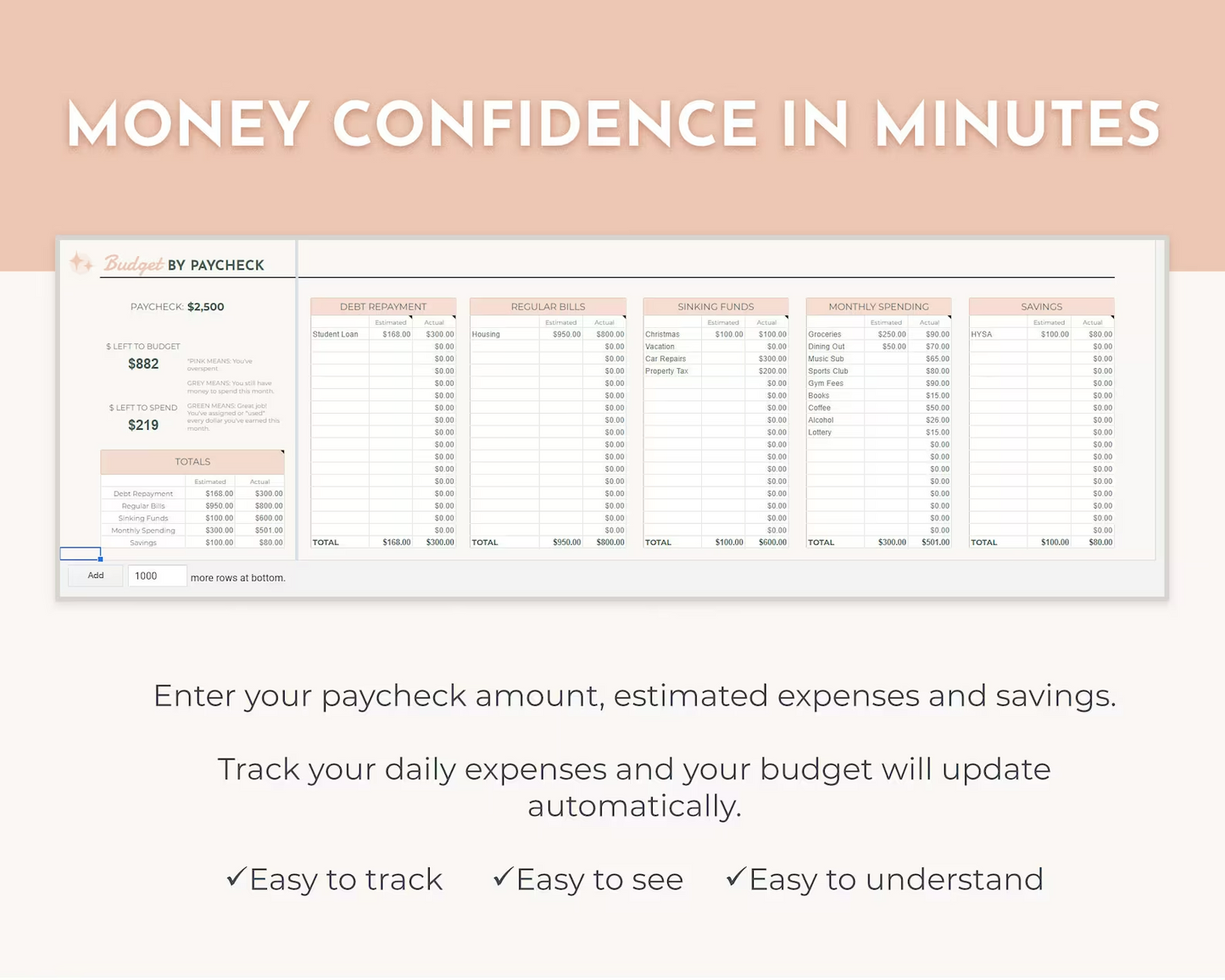 Budget by Paycheck for Beginners (Pink)
