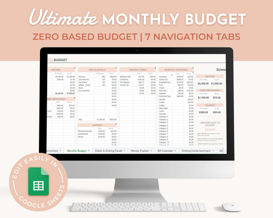 Ultimate Monthly Budget Spreadsheet