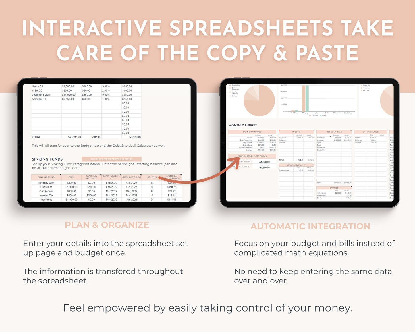 Annual Budget Tracker Spreadsheet (Pink)