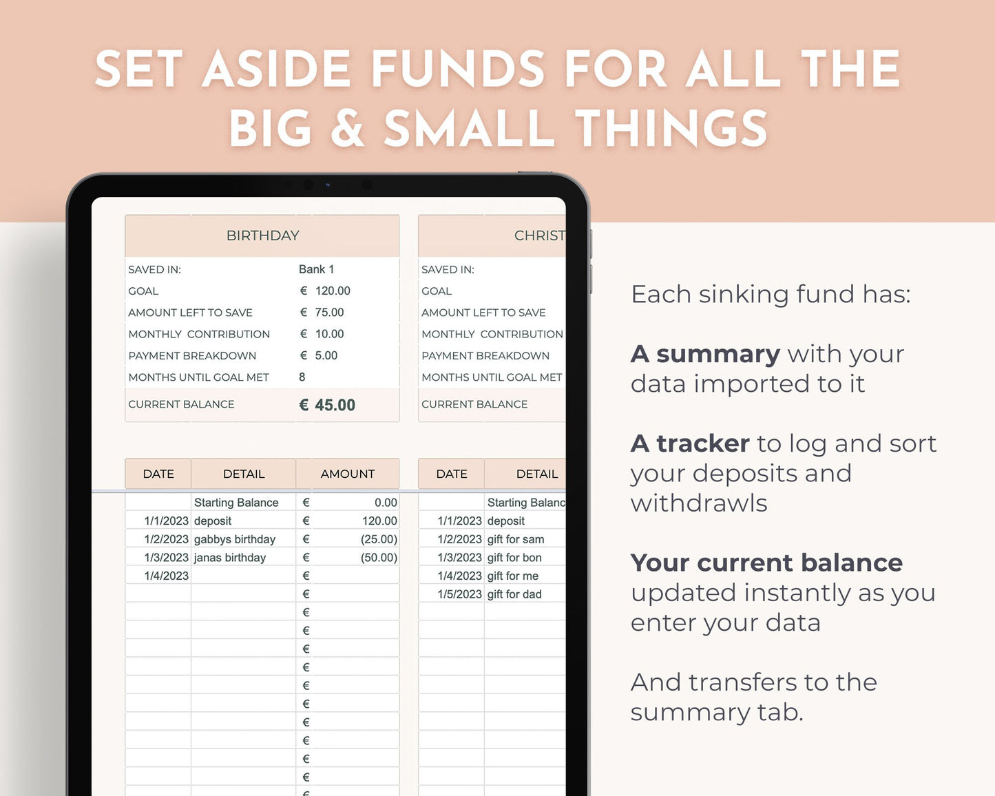 Sinking Funds Tracker - Updated!