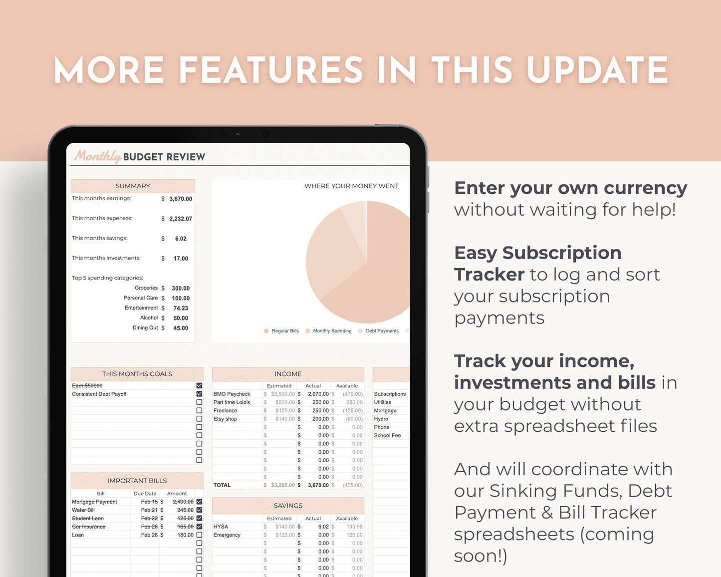Monthly Budget Spreadsheet