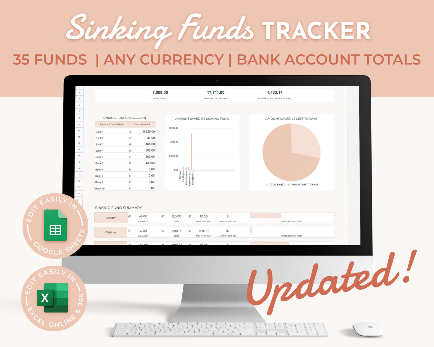 Sinking Funds Tracker - Updated!