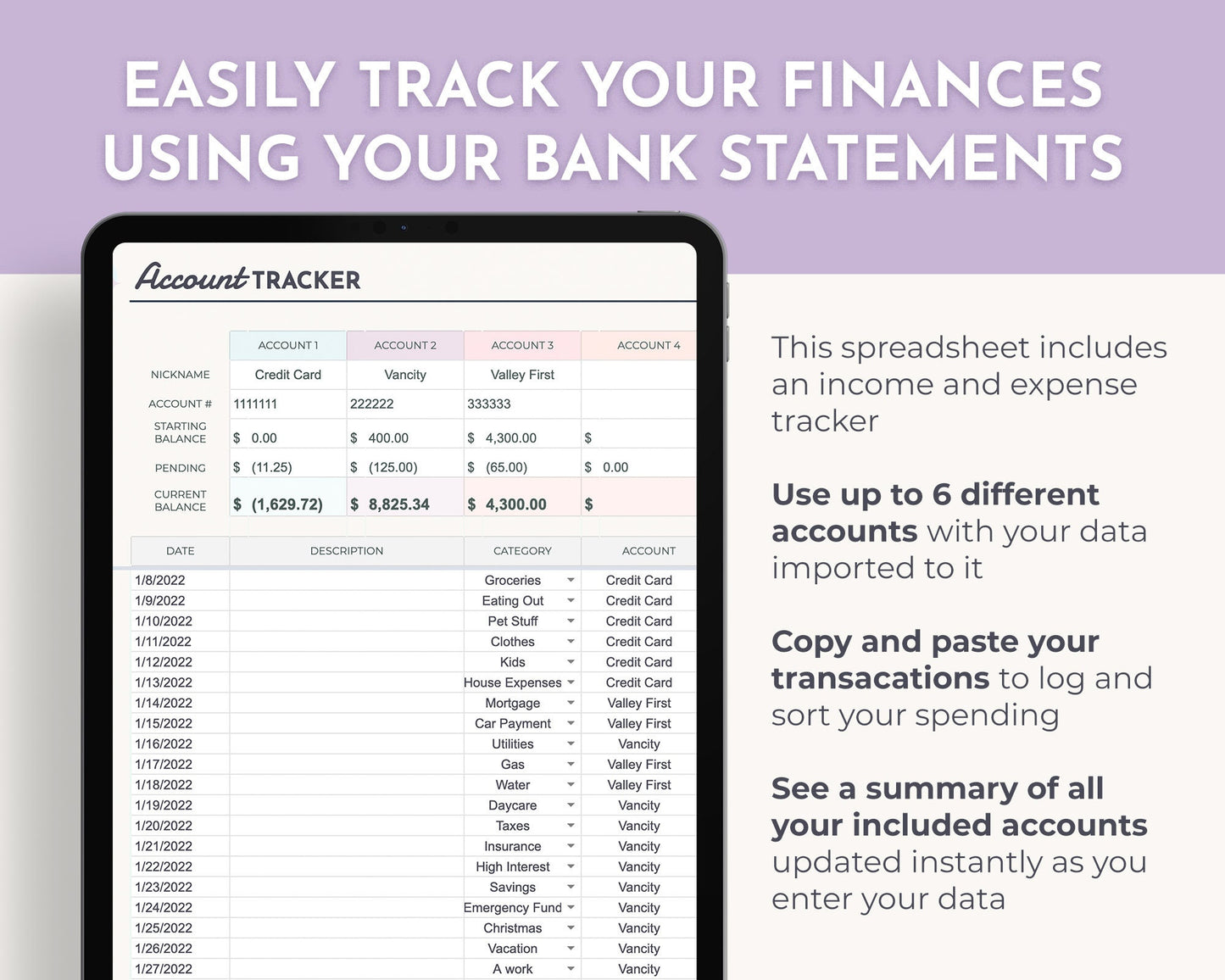 Monthly Budget Spreadsheet