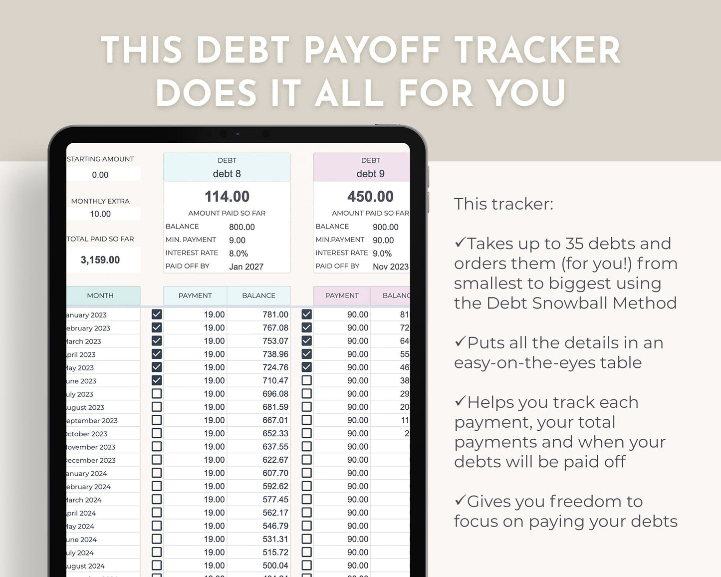Debt Payoff Tracker Spreadsheet