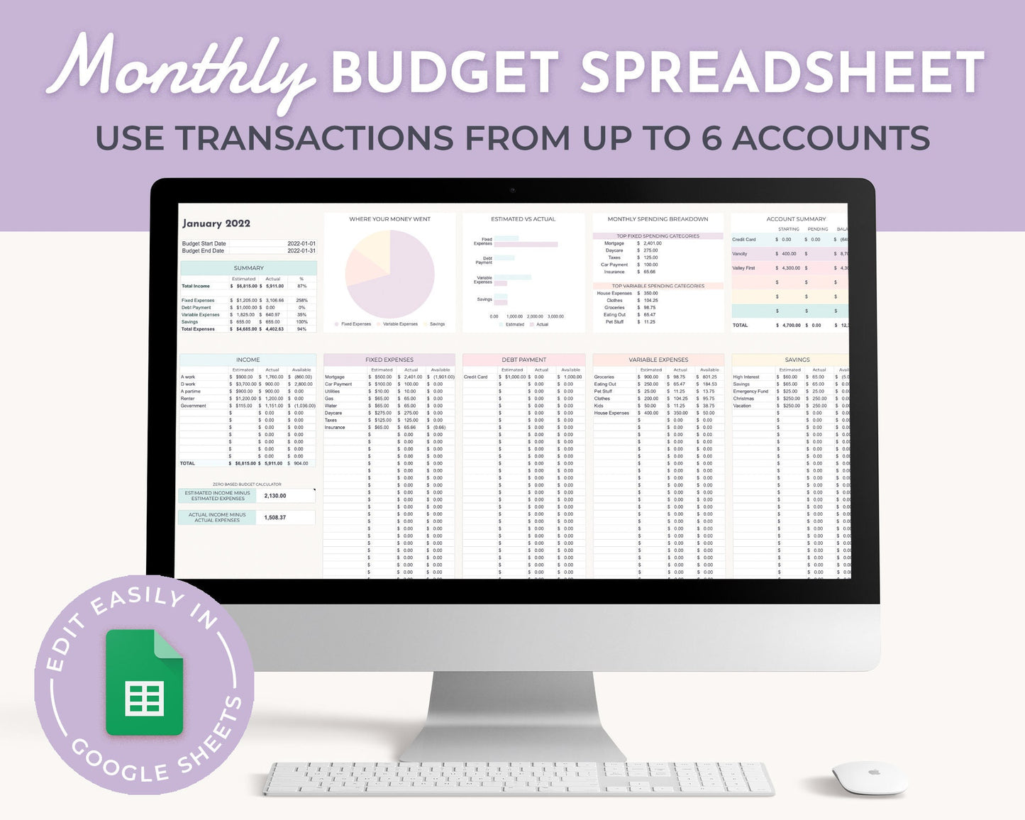 Monthly Budget Spreadsheet