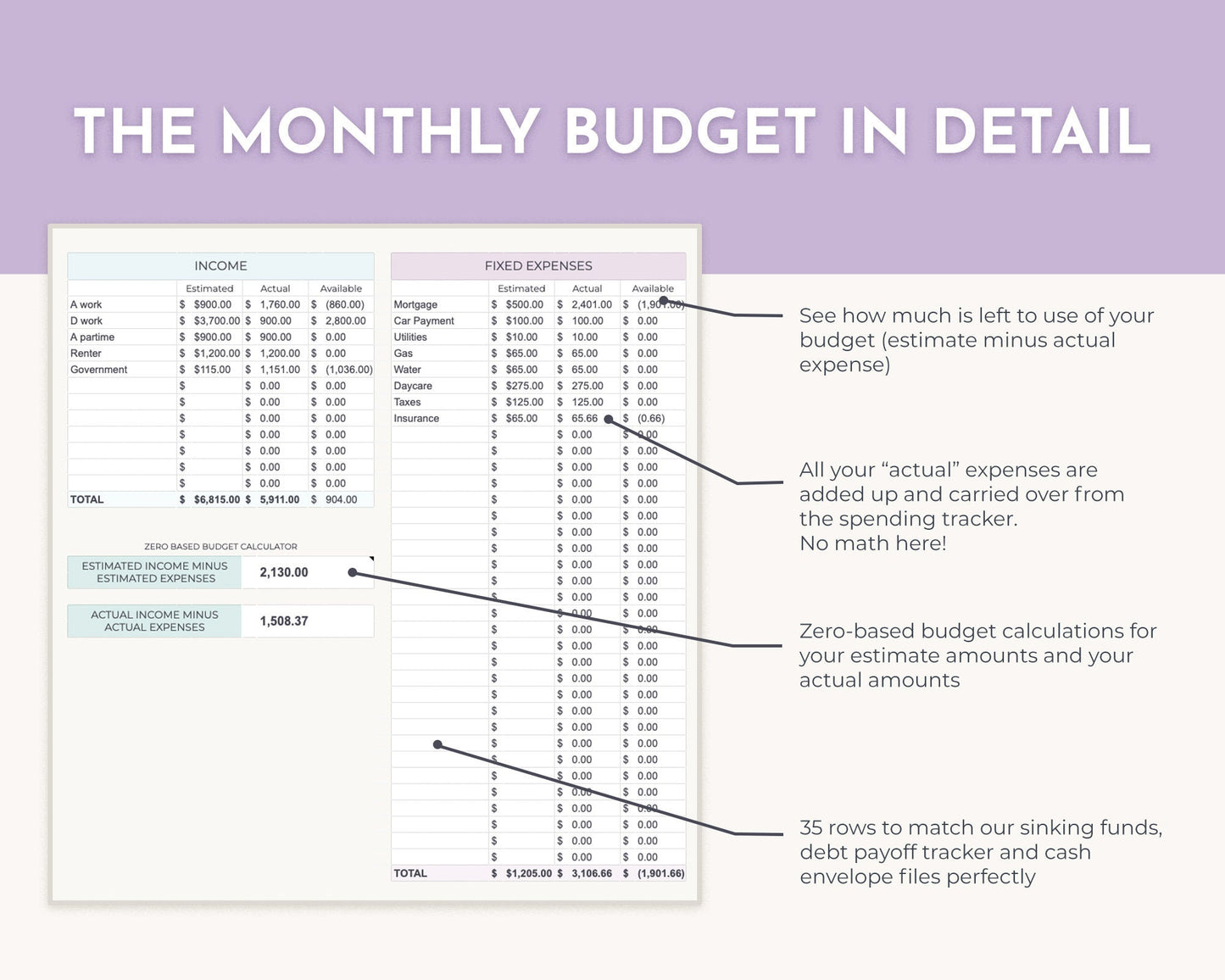 Monthly Budget Spreadsheet