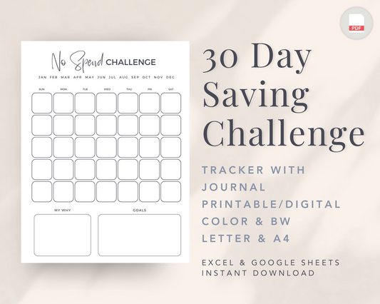 30 Day Saving Challenge Printable