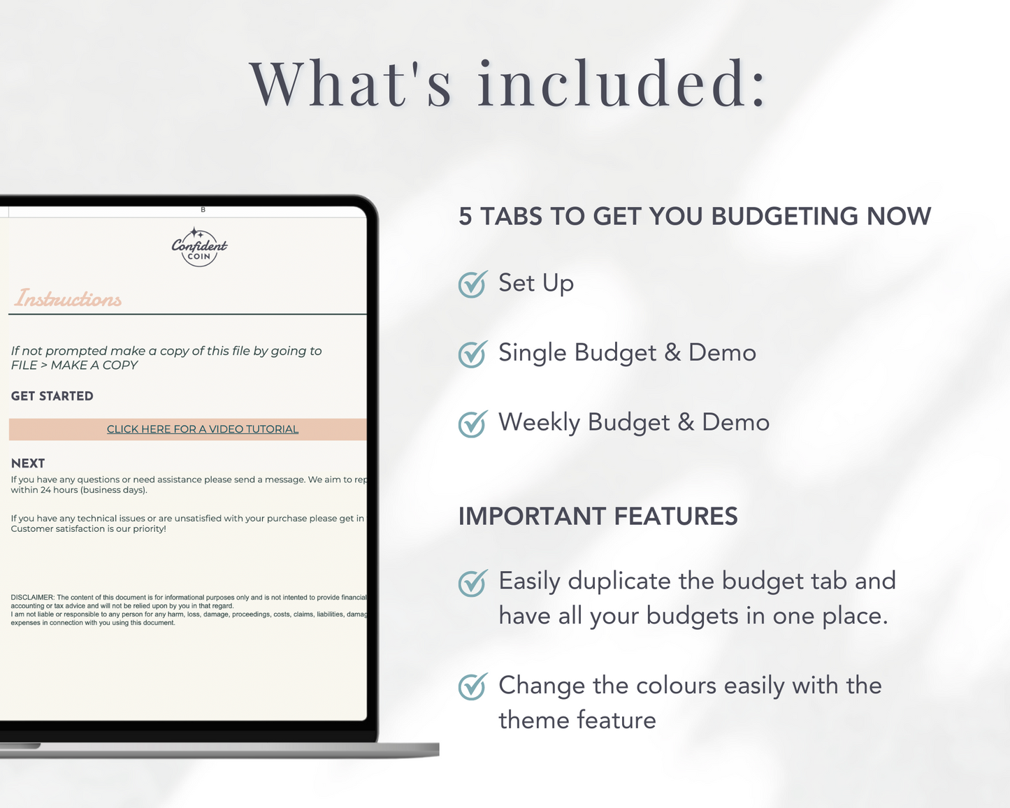 Easy Beginner Budget Spreadsheet