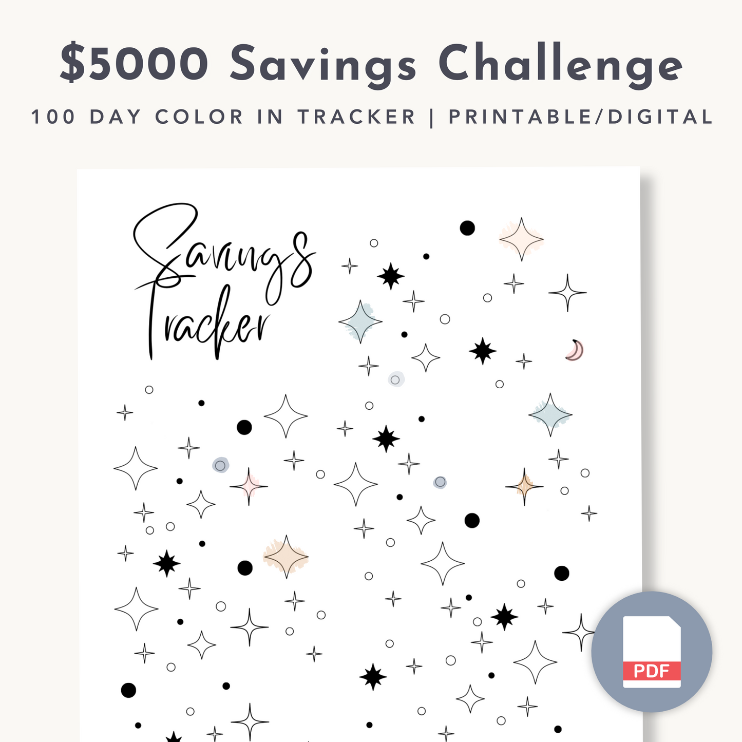 $5000 Saving Challenge Printable