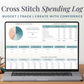 Cross Stitch Spending Tracker Personal Finance Spreadsheet for Google Sheets