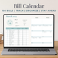 Monthly Bill Calendar Google Sheets Spreadsheet Template