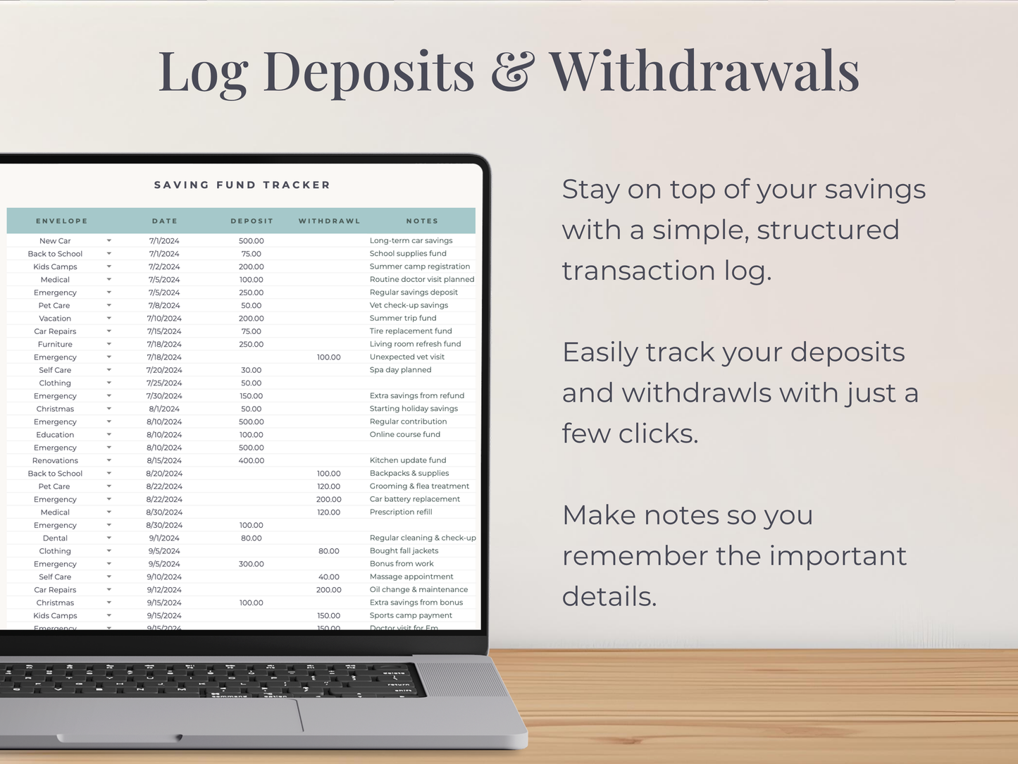 Savings Challenge Spreadsheet for Google Sheets