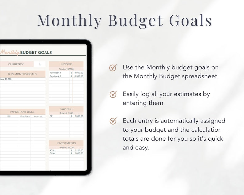 Monthly Paycheck Budget Bundle