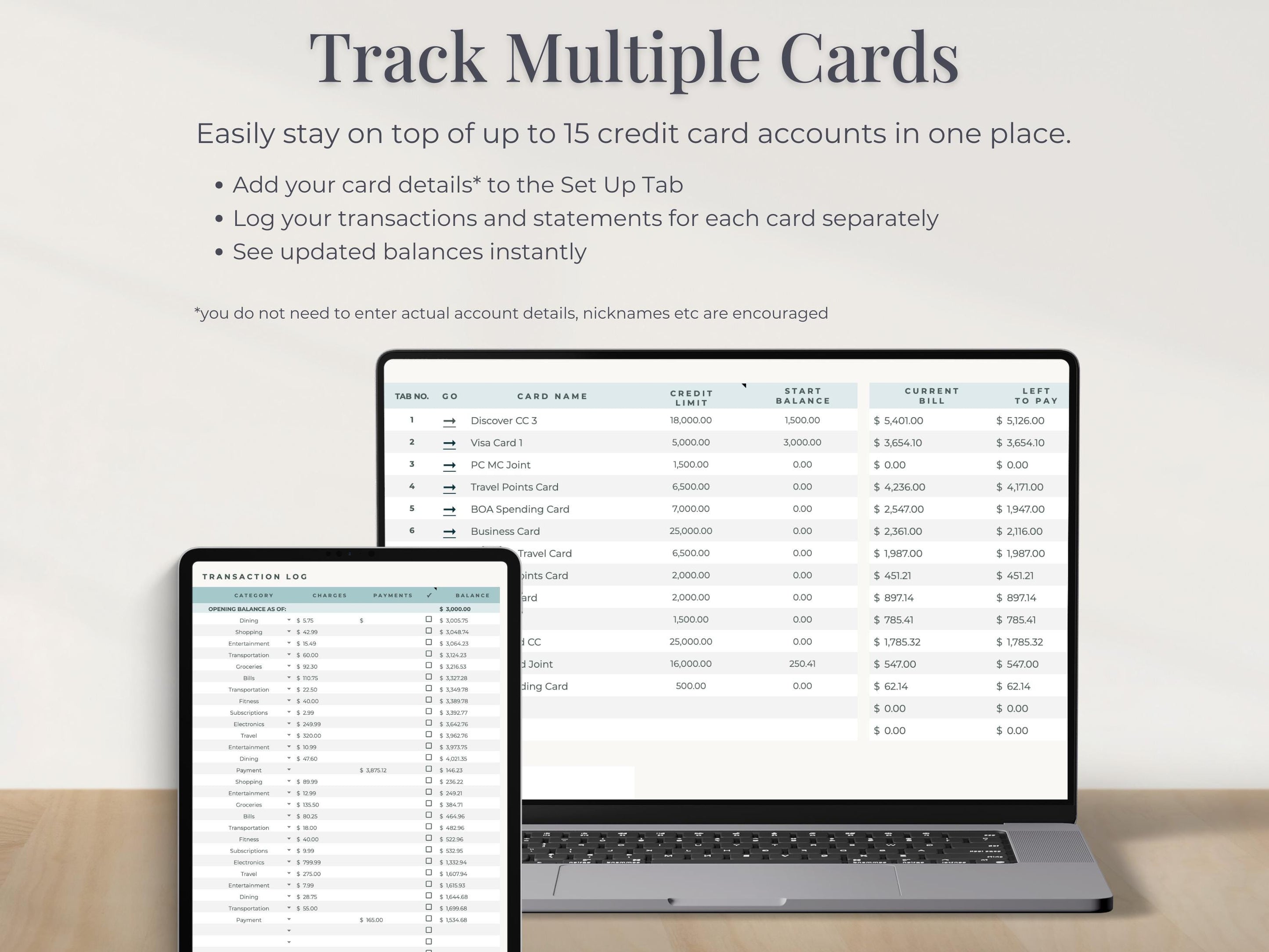 Credit Card Tracker Template for Google Sheets confidentcoin