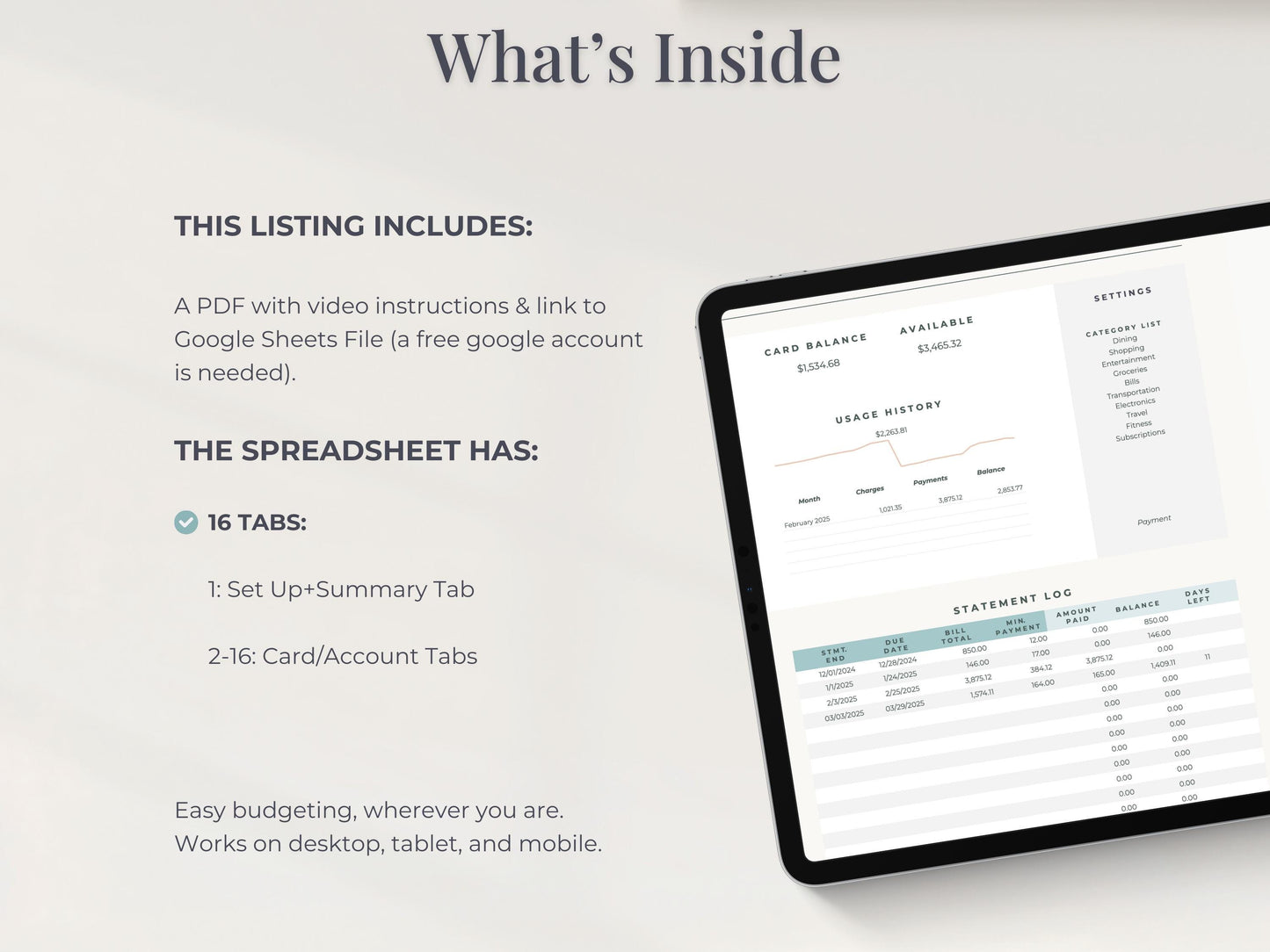 Credit Card Tracker Template for Google Sheets