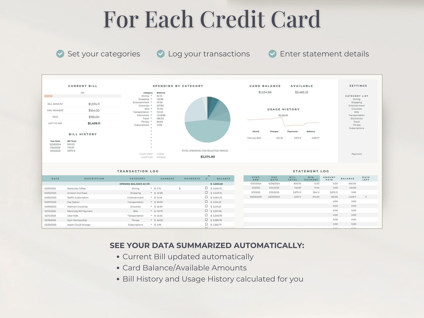 Credit Card Tracker Template for Google Sheets