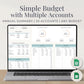 Simple Budget Planner with Multiple Accounts for Google Sheets & Excel