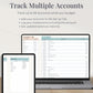 Simple Budget Planner with Multiple Accounts for Google Sheets & Excel