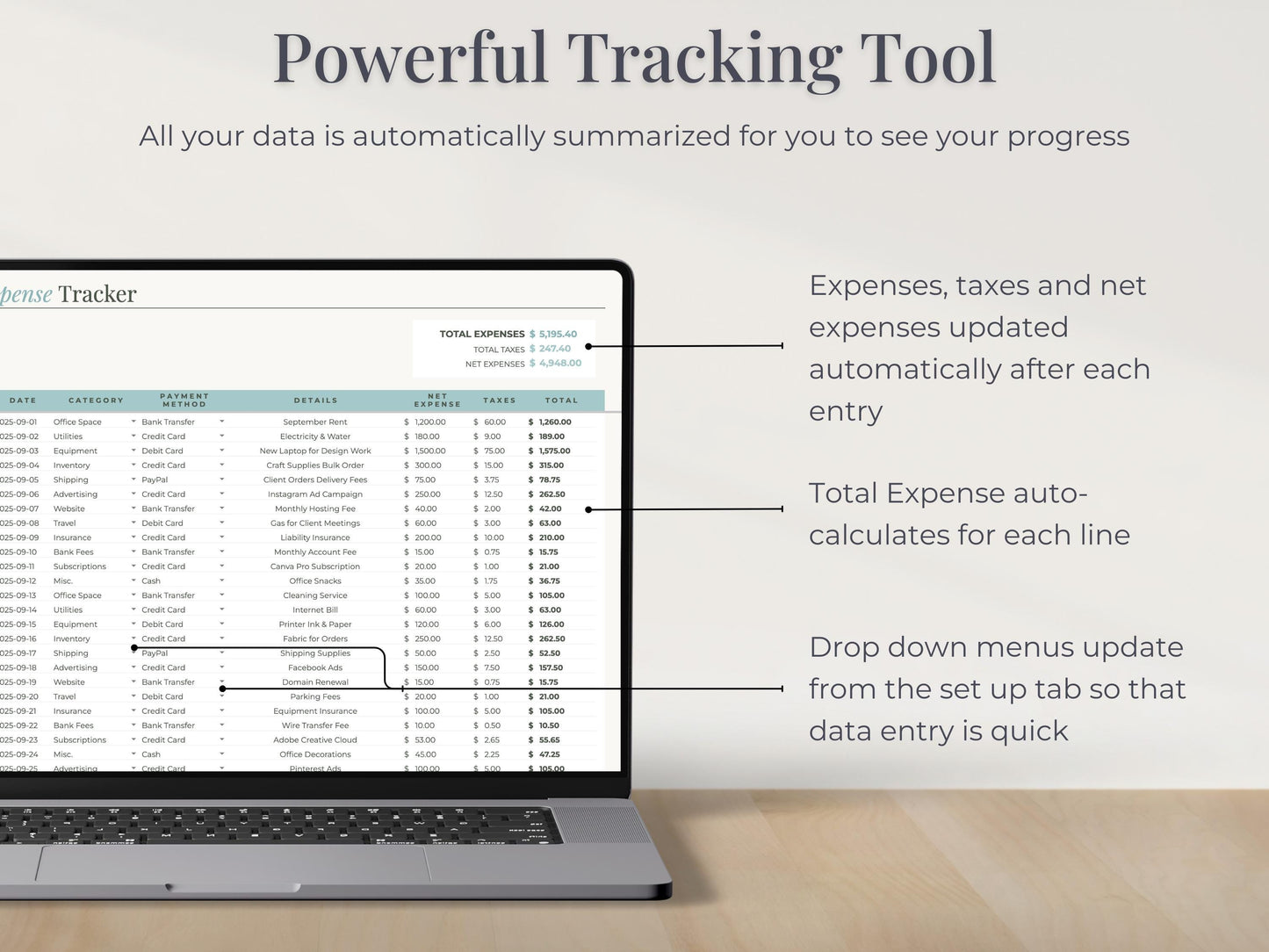 Small Business Income & Expense Tracker Spreadsheet for Google Sheets & Excel