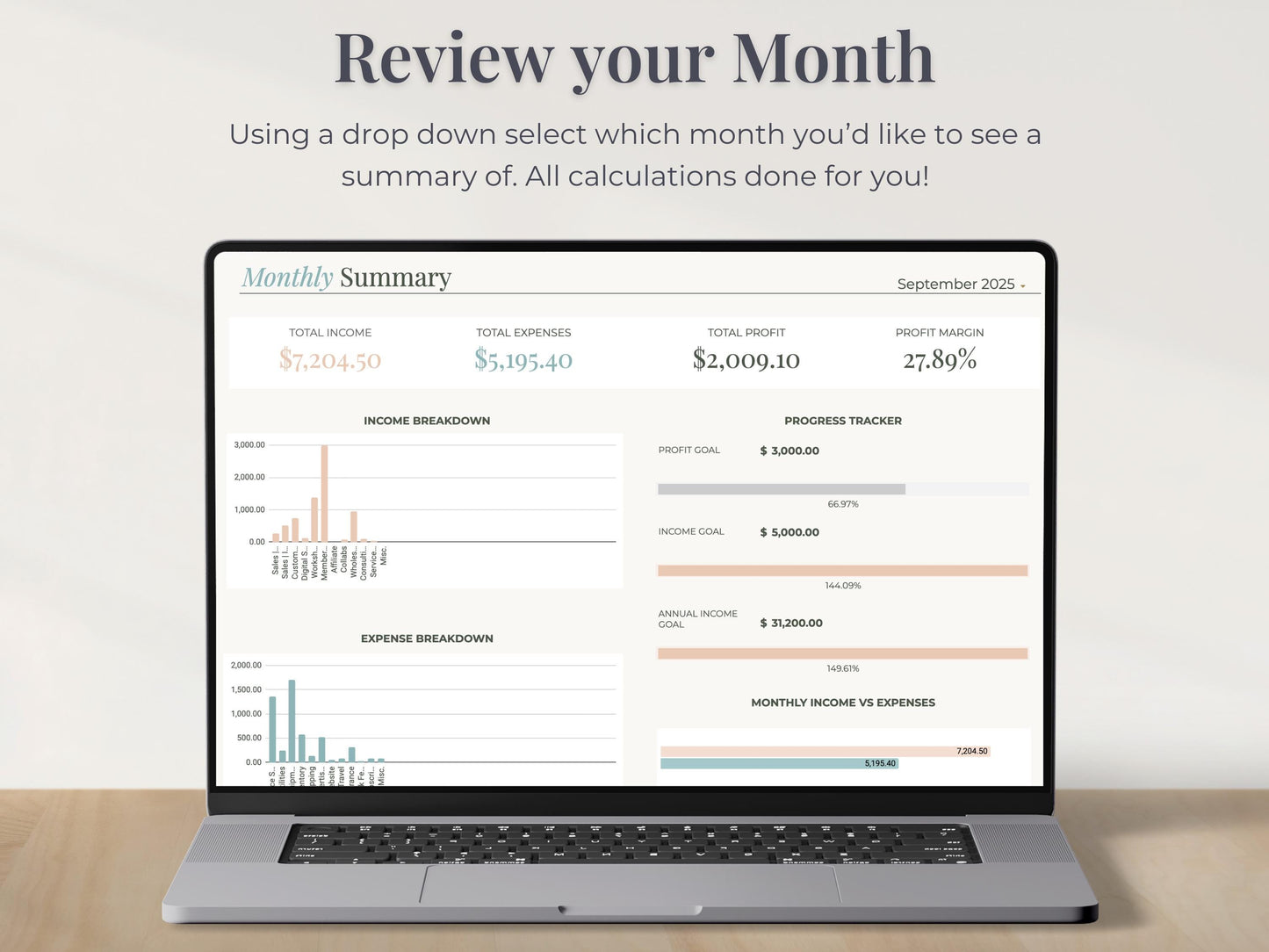 Easy Bookkeeping Template for Small Business