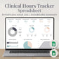 Clinical Hours Tracker for Social Work & Nursing Supervision Log Google Sheets & Excel
