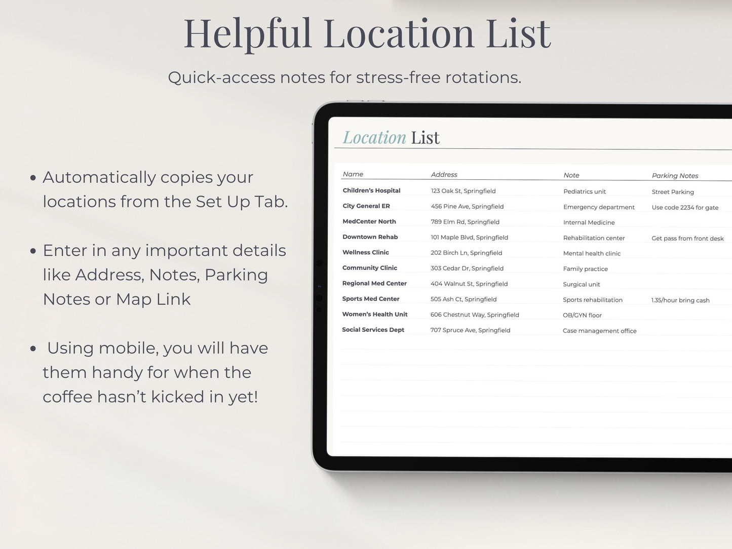 Clinical Hours Tracker for Social Work & Nursing Supervision Log Google Sheets & Excel