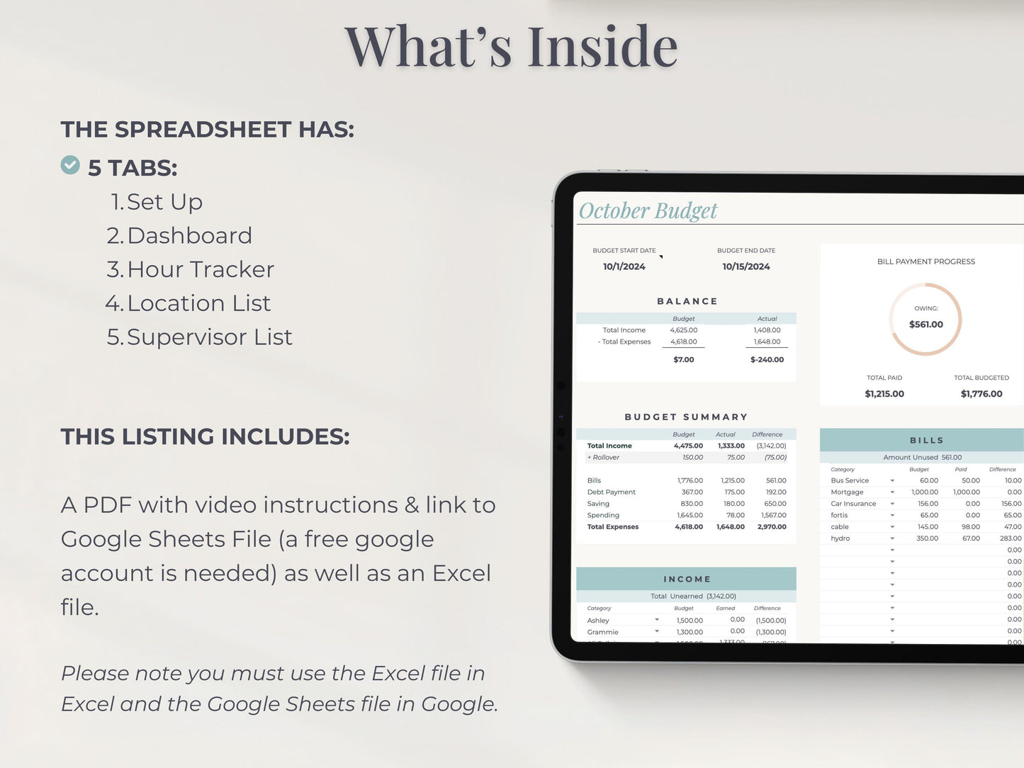 Clinical Hours Tracker for Social Work & Nursing Supervision Log Google Sheets & Excel