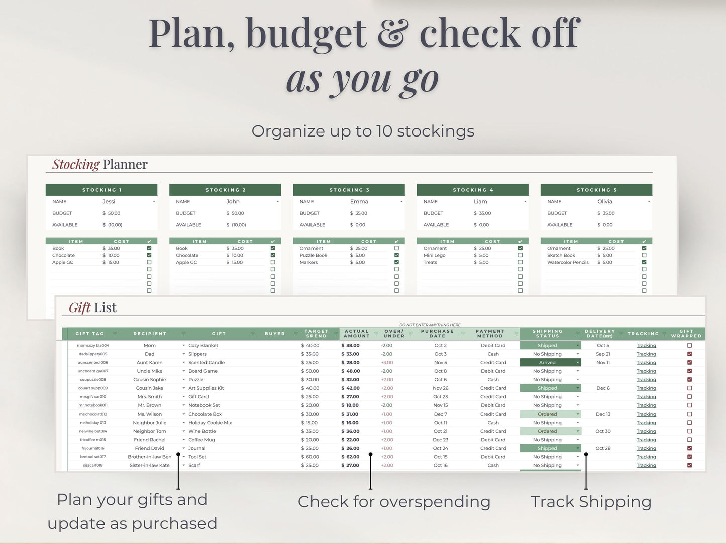 Ultimate Christmas Planner Spreadsheet for Google Sheets & Excel