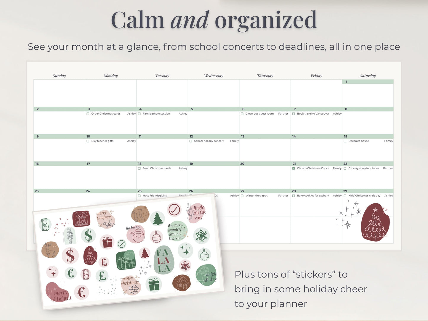 Ultimate Christmas Planner Spreadsheet for Google Sheets & Excel