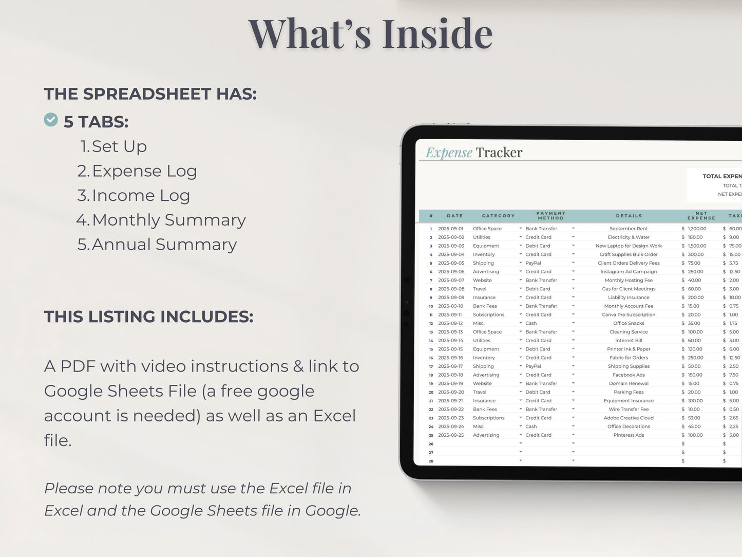 Easy Bookkeeping Template for Small Business