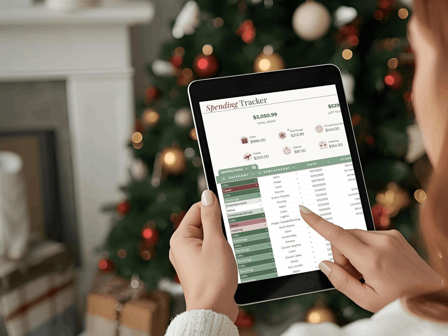 Christmas Budget Spreadsheet for Google Sheets & Excel