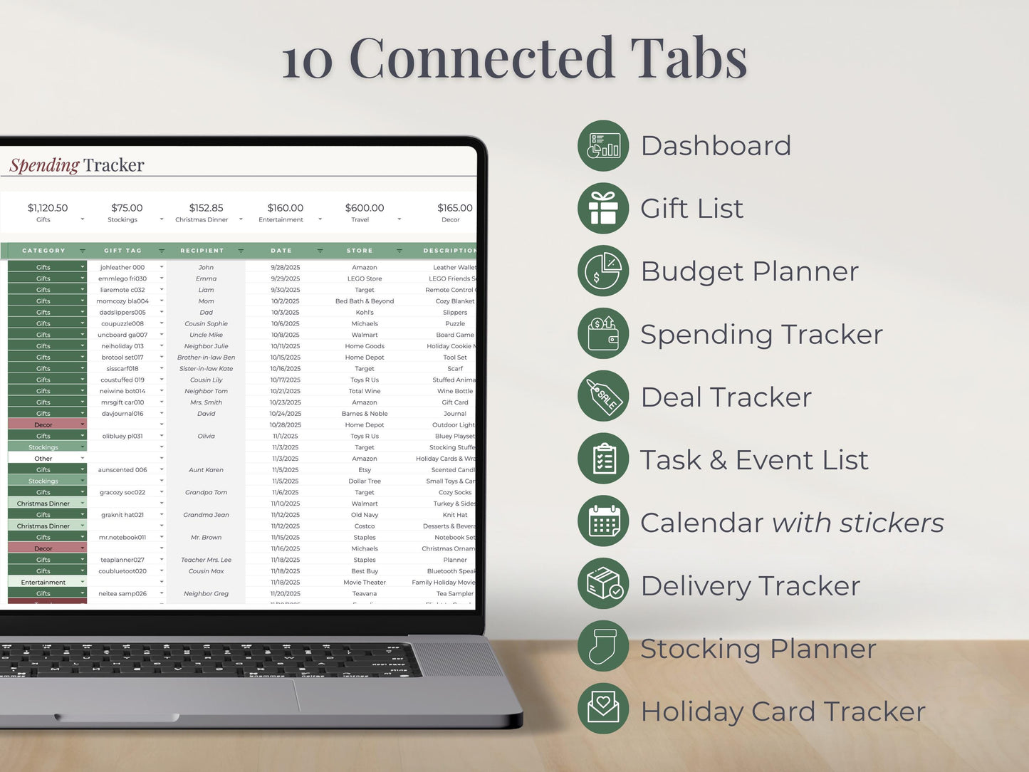 Ultimate Christmas Planner Spreadsheet for Google Sheets & Excel