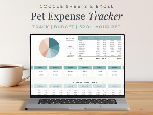 Pet Expense Tracker for Google Sheets & Excel
