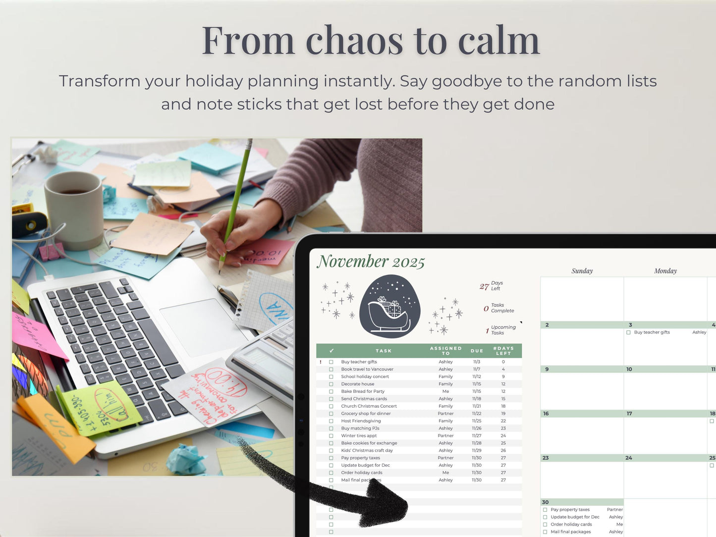 Christmas Calendar & Task List for Google Sheets