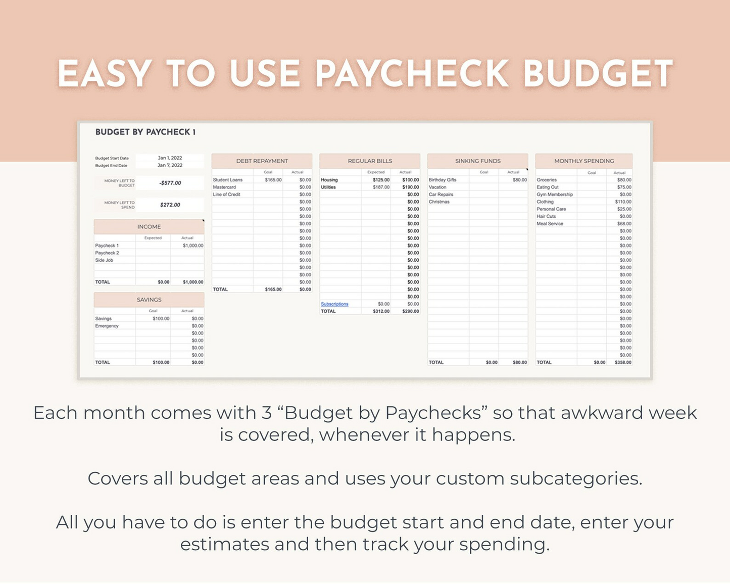 Bi-Weekly Annual Budget Tracker