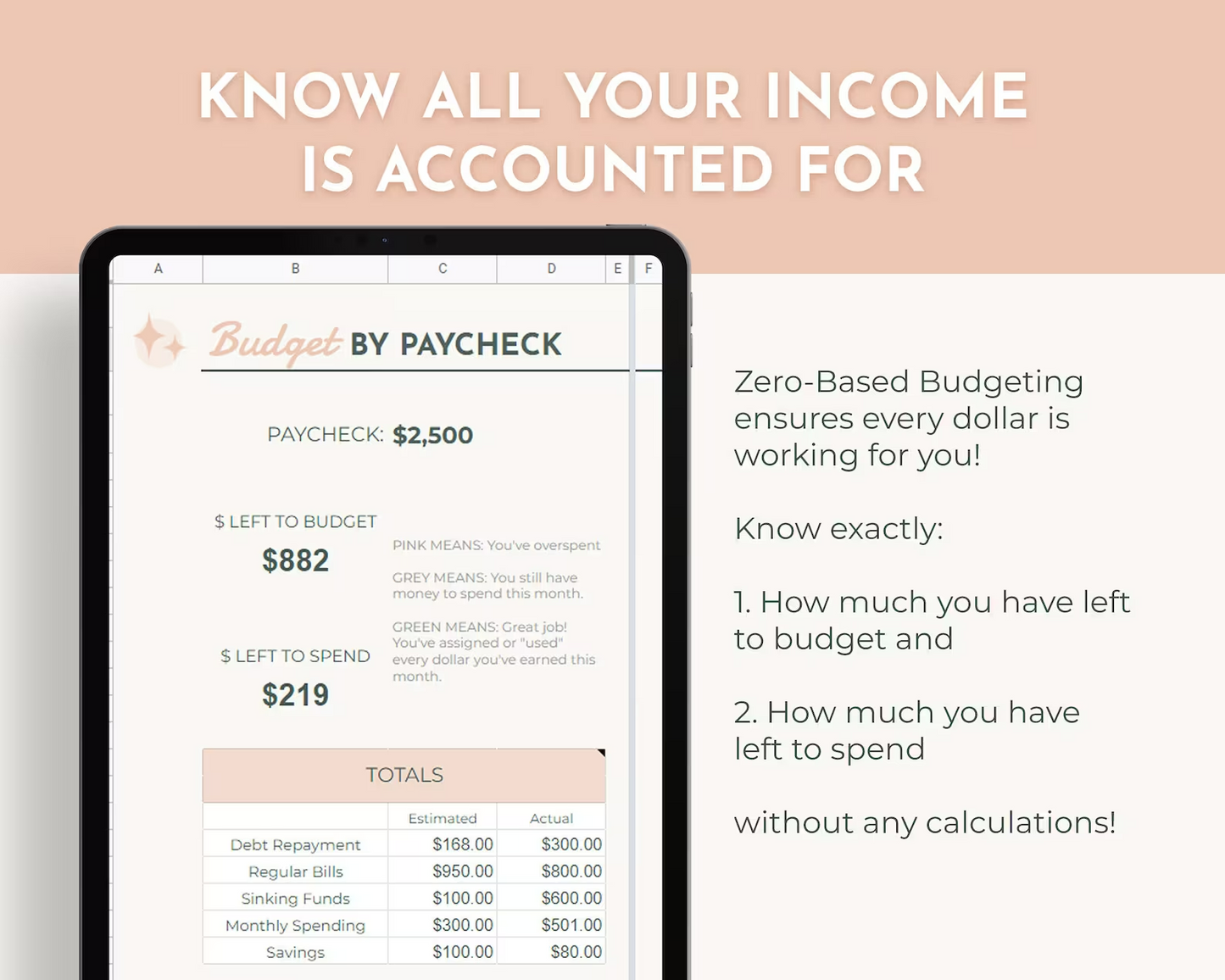 Budget by Paycheck for Beginners (Pink)