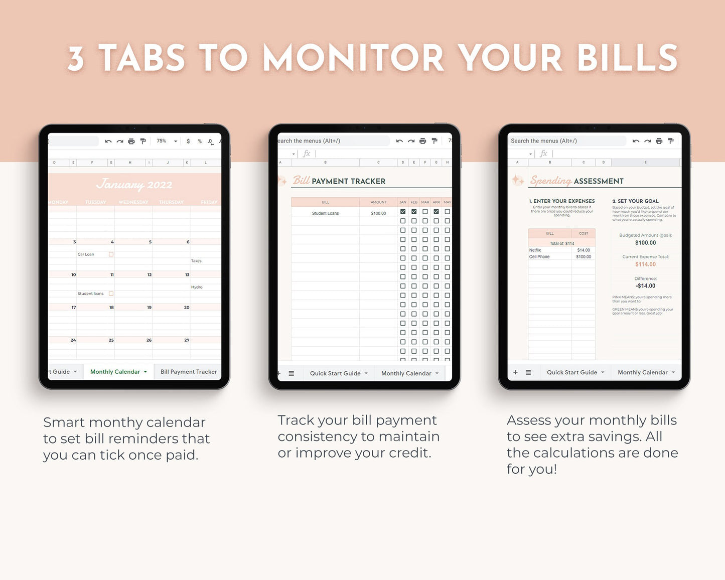 Bill Tracker Spreadsheet