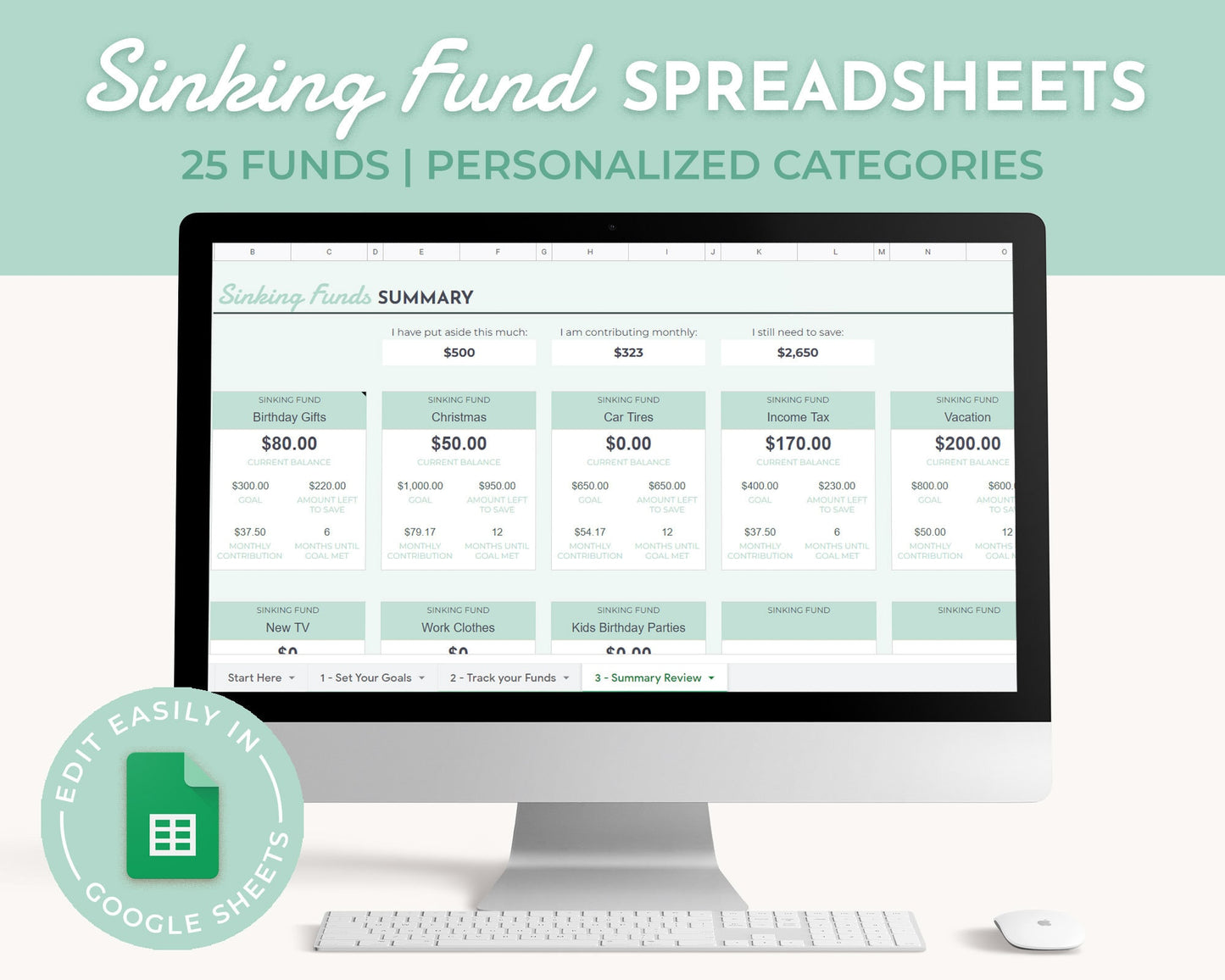 Sinking Funds Spreadsheet