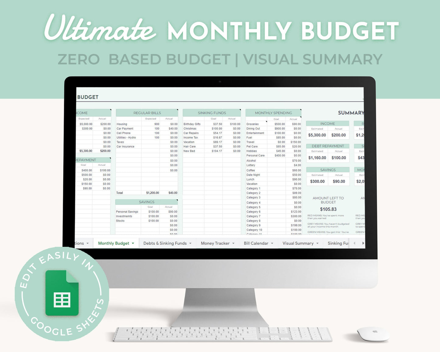Ultimate Monthly Budget Spreadsheet