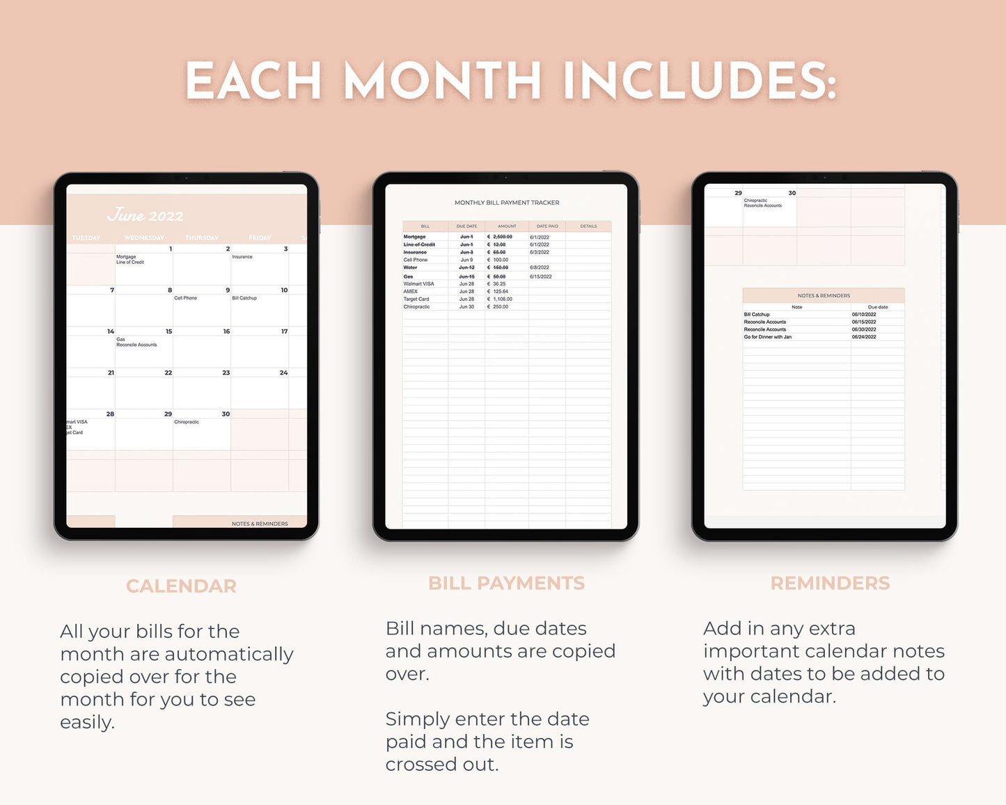 Annual Bill Tracker