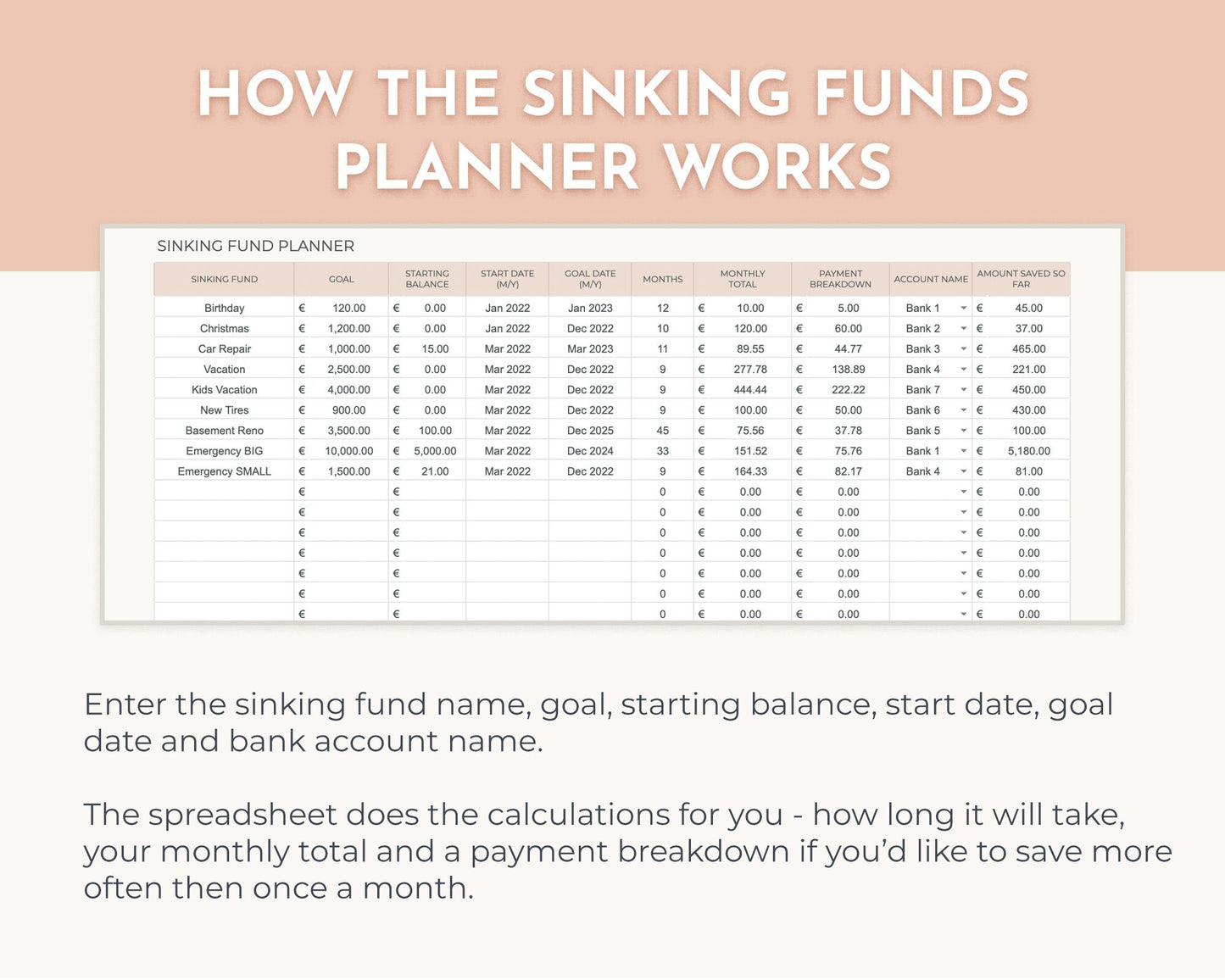 Sinking Funds Tracker - Updated!