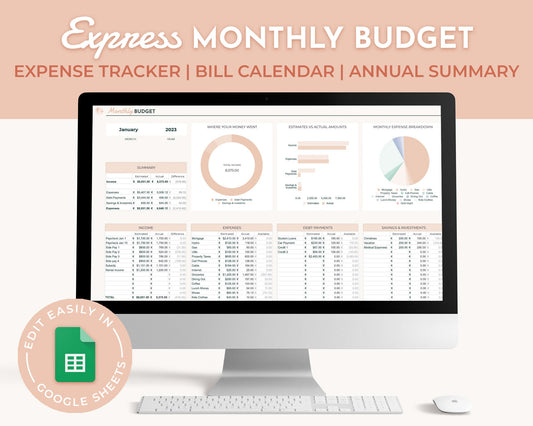 Express Monthly Budget Spreadsheet